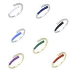 Ασημένιο Δαχτυλίδι Σμάλτο- Zircon (open)