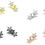 Ασημένια Σκουλαρίκια Two Star- Zircon