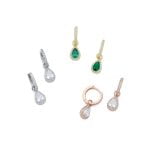 Ασημένια Σκουλαρίκια Hoops- Zircon (princess)