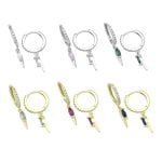 Ασημένια Σκουλαρίκια Hoops Drop- Zircon