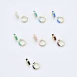 Ασημένια Σκουλαρίκια Hoops- Σμάλτο- Zircon