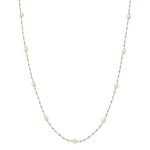 Ασημένιο Κολιέ με Μαργαριτάρια Γλυκού Νερού -Σμαλτο