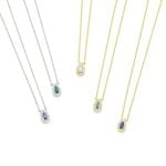 Ασημένιο Κολιέ Ροζέτα πουάρ- Zircon