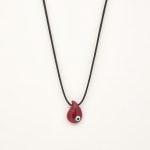 Ασημένιο Κολιέ Λαχούρι-Eye- Σμάλτο Μπορντό