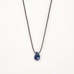Ασημένιο Κολιέ Λαχούρι-Eye- Σμάλτο Μπλε Σκούρο