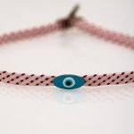 Ασημένιο Βραχιόλι Μάρτης- Οβάλ Μάτι- Σμάλτο Γαλάζιο