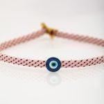Ασημένιο Βραχιόλι Μάρτης- Στρογγυλό Μάτι- Σμάλτο Μπλε