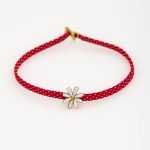 Ασημένιο Βραχιόλι Μάρτης- White Daisy- Σμάλτο Λευκό