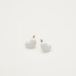 Ασημένια Σκουλαρίνια "Kardia mou"- Σμάλτο Λευκό