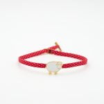 Ασημένιο Βραχιόλι Sheep- Σμάλτο Λευκό