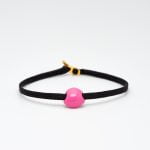 Ασημένιο Βραχιόλι Rock- Σμάλτο Pink Cosmos