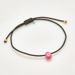 Ασημένιο Βραχιόλι Eye Eggs- Σμάλτο Pink Cosmos