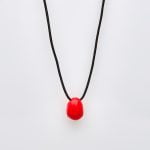 Ασημένιο Κολιέ Egg- Σμάλτο Red
