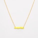 Ασημένιο Κολιέ Wave- Σμάλτο Blazing Yellow