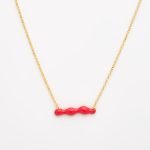 Ασημένιο Κολιέ Wave- Σμάλτο Cherry Tomato