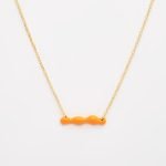 Ασημένιο Κολιέ Wave- Σμάλτο Iced Mango