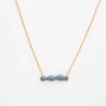 Ασημένιο Κολιέ Wave- Σμάλτο Oyster Mushroom