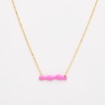 Ασημένιο Κολιέ Wave- Σμάλτο Pink Cosmos