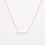 Ασημένιο Κολιέ Wave- Σμάλτο White