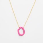 Ασημένιο Κολιέ Cloud- Σμάλτο Pink Cosmos