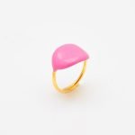 Ασημένιο Δαχτυλίδι Votsalo 02- Σμάλτο Pink Cosmos