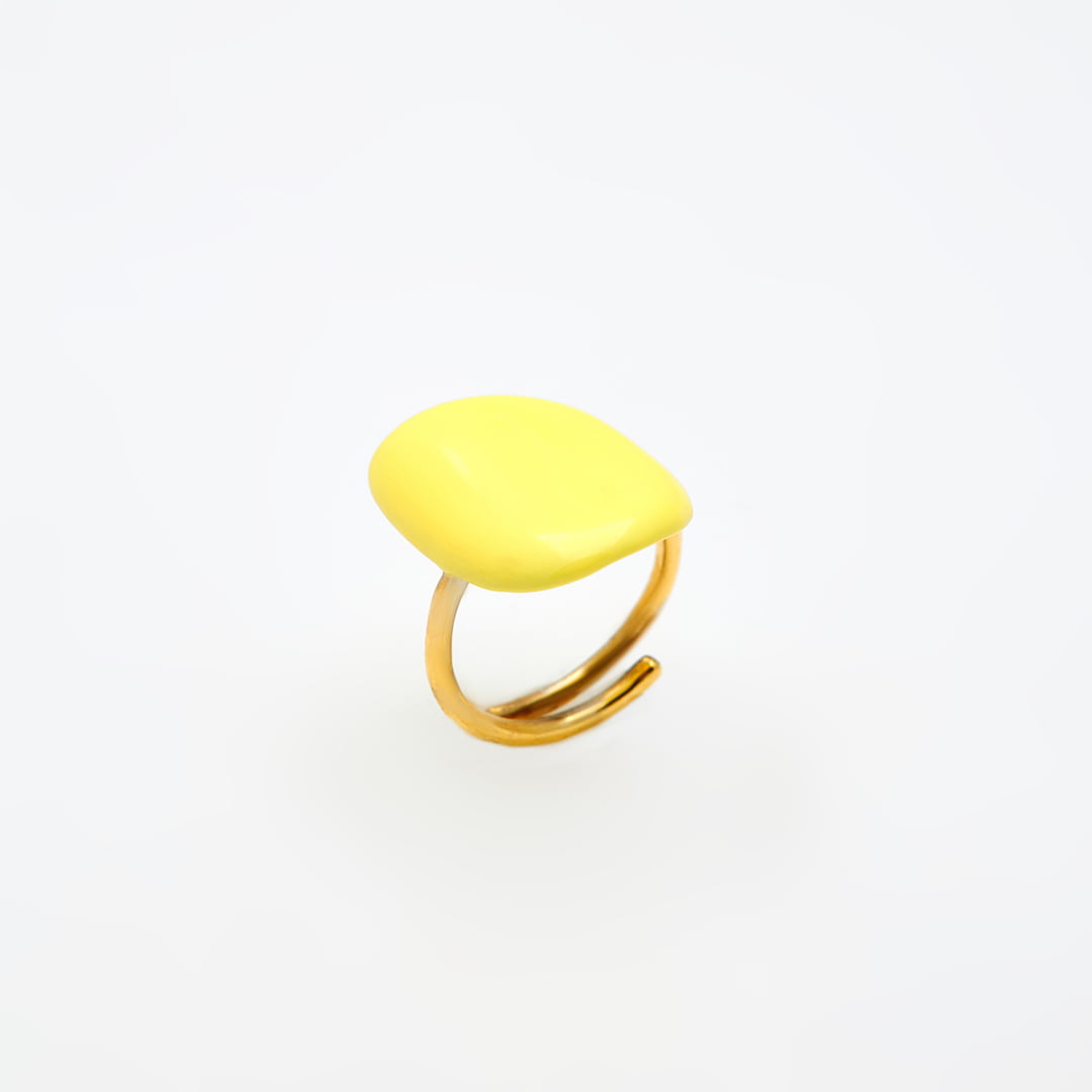 Ασημένιο Δαχτυλίδι Votsalo 05- Σμάλτο Blazing Yellow