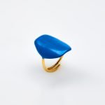 Ασημένιο Δαχτυλίδι Votsalo 06- Σμάλτο Electric Blue Lemonade