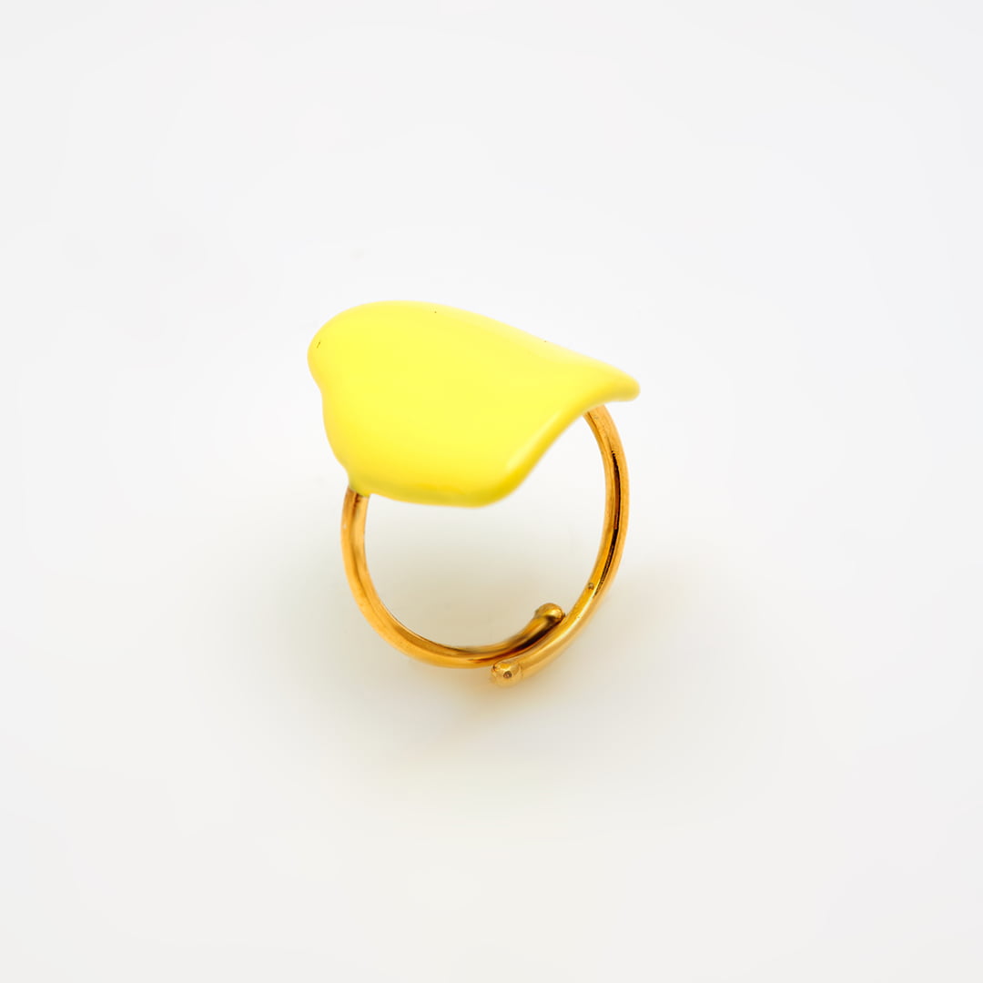 Ασημένιο Δαχτυλίδι Votsalo 12- Σμάλτο Blazing Yellow