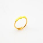 Ασημένιο Δαχτυλίδι Wave- Σμάλτο Blazing Yellow