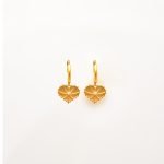 Ασημένιο Σκουλαρίκια Hard Heart- Hoops- Gold