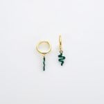 Ασημένια Σκουλαρίκια Snake Hoops- Σμάλτο Andean Toucan