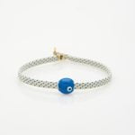 Ασημένιο Βραχιόλι Small Votsalo- Eye- Σμάλτο Electric Blue Lemonade