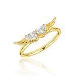 Ασημένιο Δαχτυλίδι Feather- White