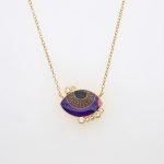 Ασημένιο Κολιέ Elegant Eye- Eggplant