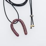 Ασημένιο Κολιέ Petal Σμλάτο Glitter- Μελιτζανί