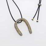 Ασημένιο Κολιέ Petal Σμλάτο Glitter- Γκρι