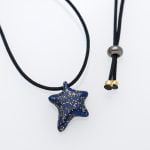 Ασημένιο Κολιέ Star Σμλάτο Glitter- Μπλε Σκούρο