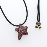 Ασημένιο Κολιέ Star Σμλάτο Glitter- Μελιτζανί