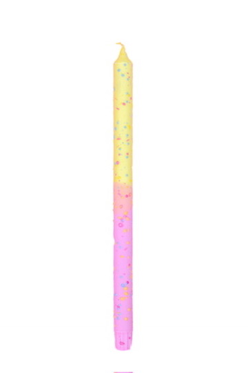 "Yellow/ Pink Long Confetti" Easter Candle