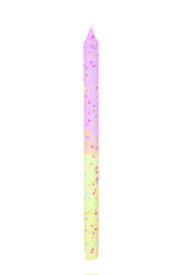 "Pink/ Yellow Long Confetti" Easter Candle